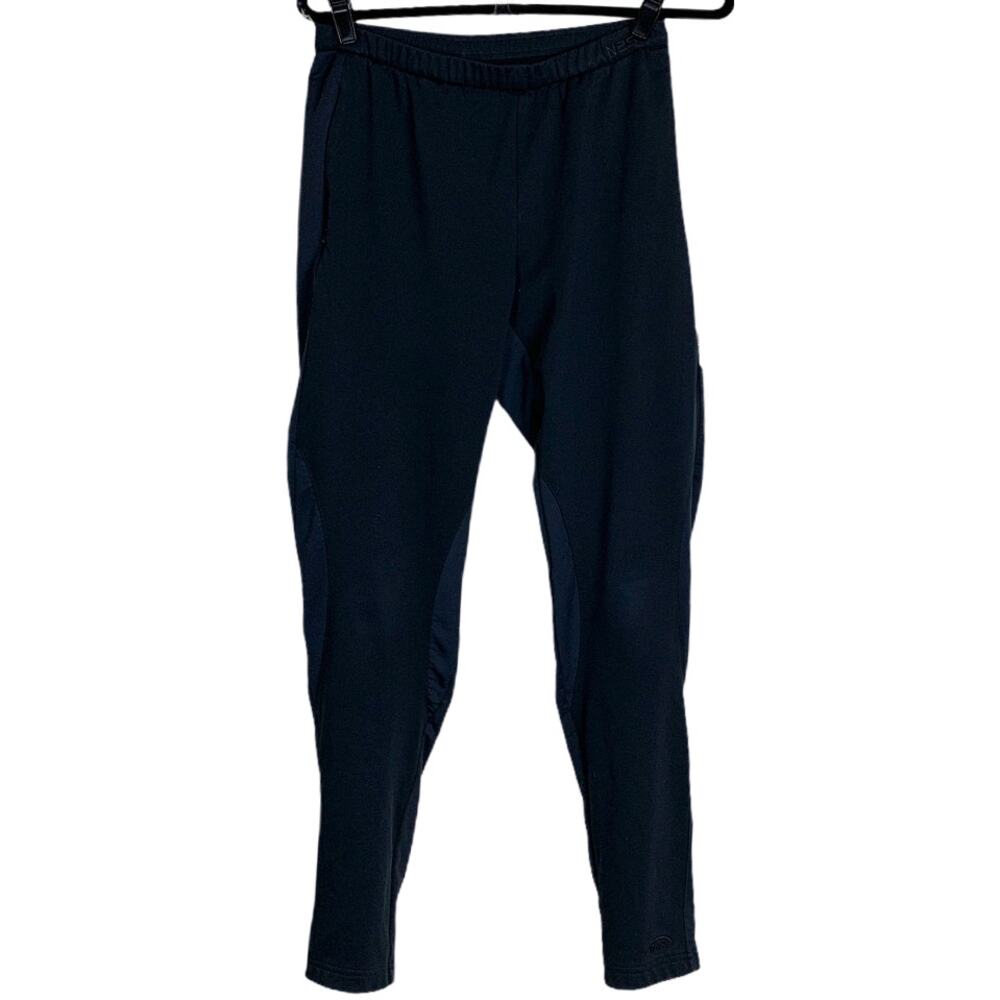 Black Track Pants MEDIUM Zip Ankle Pockets Thick Jersey 31" Inseam Vintage 80s
